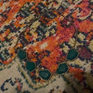 Green and gold statement necklace